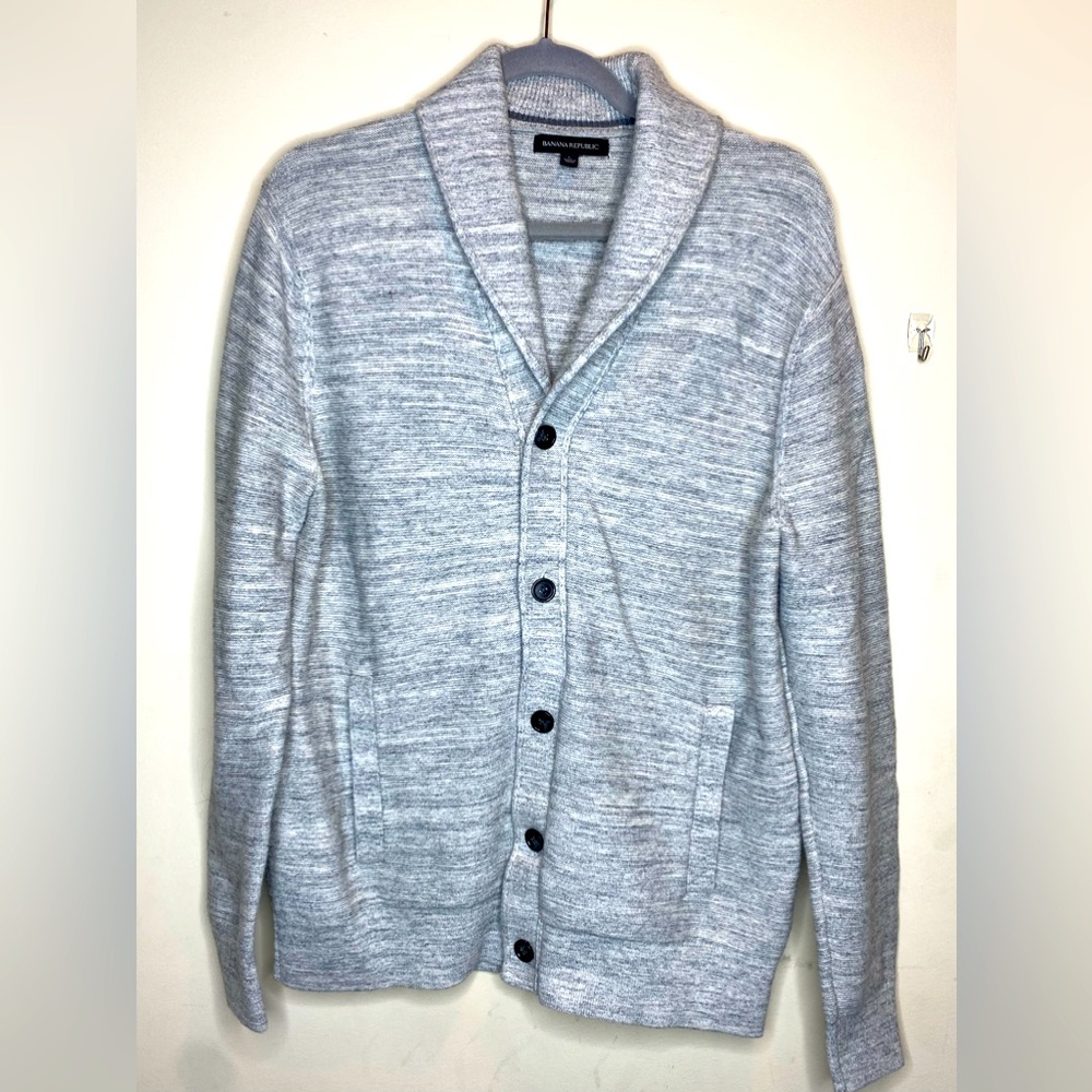 Banana Republic Button up Cardigan Gray Size Large Unisex Boats Warm Lightweight